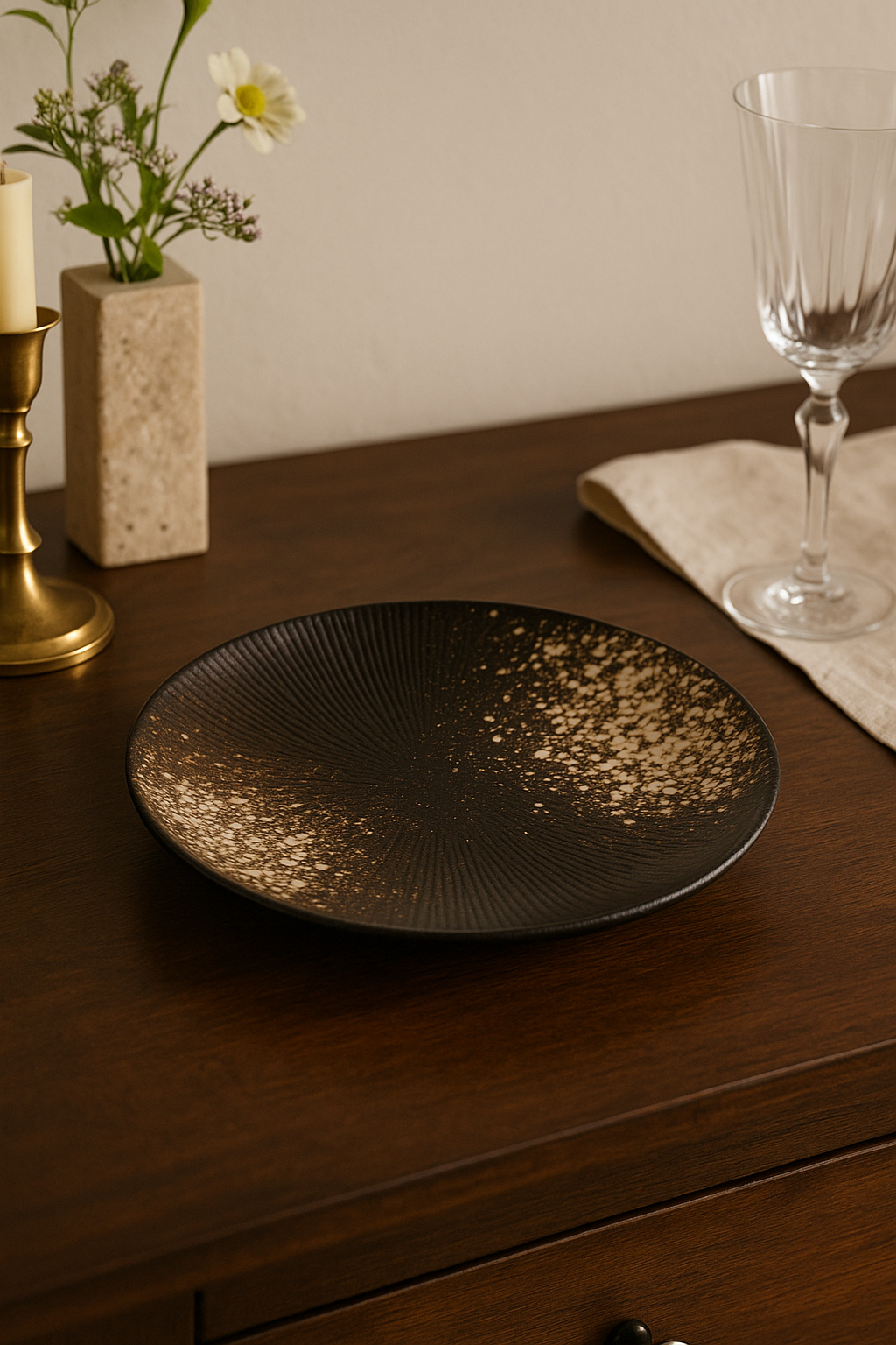 Assiette céramique style japonais rétro plat pâtes - vue 3 sur 3