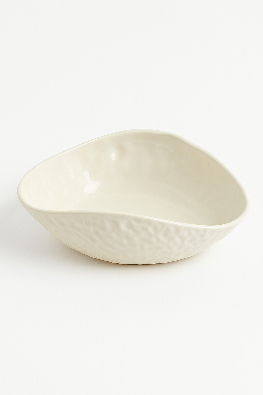 Assiette céramique texturée forme ondulée irrégulière design - vue 2 sur 3