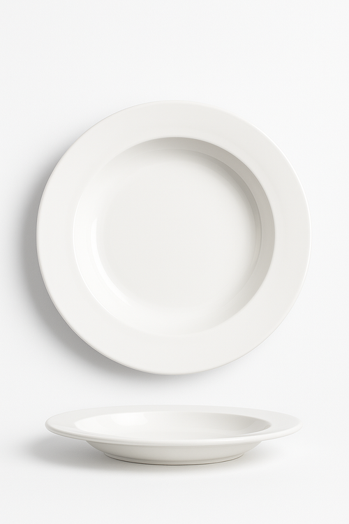 Assiette creuse céramique design minimaliste pour soupe dessert