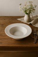 Assiette creuse ceramique style chapeau paille japonais rayures