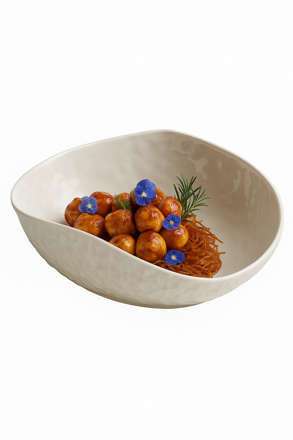 Assiette creuse ovale style coquillage motif roche minimaliste - vue 3 sur 2