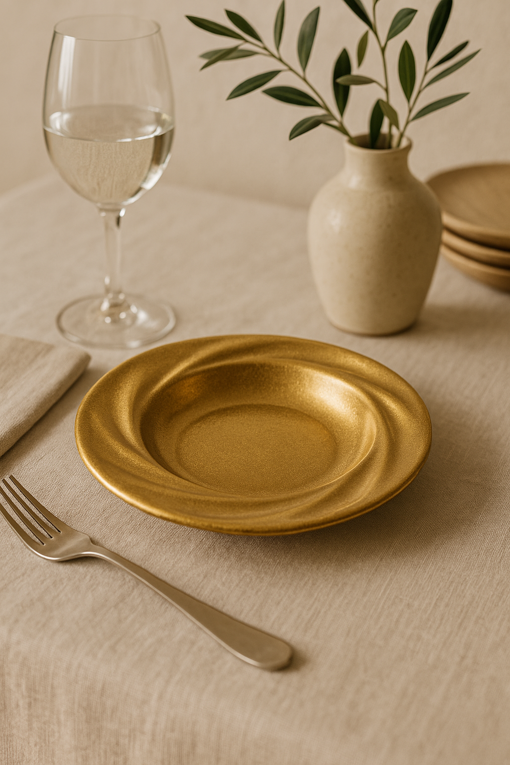 Assiette creuse retro acier inoxydable style restaurant - vue 3 sur 3