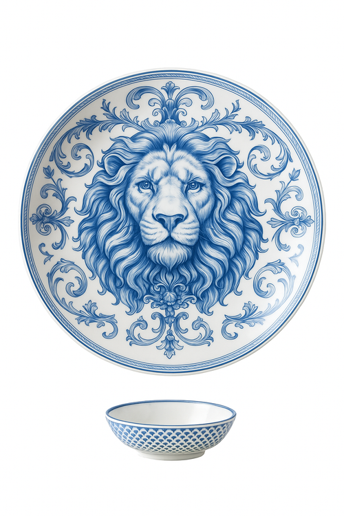 Assiette decorative ceramique motif lion deco murale