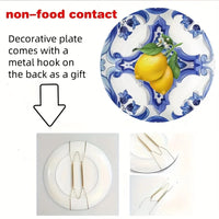 assiette decorative citron motif tranches style grec ceramique