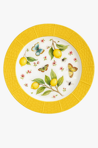 Elegant European-style ceramic plate with lemon motif