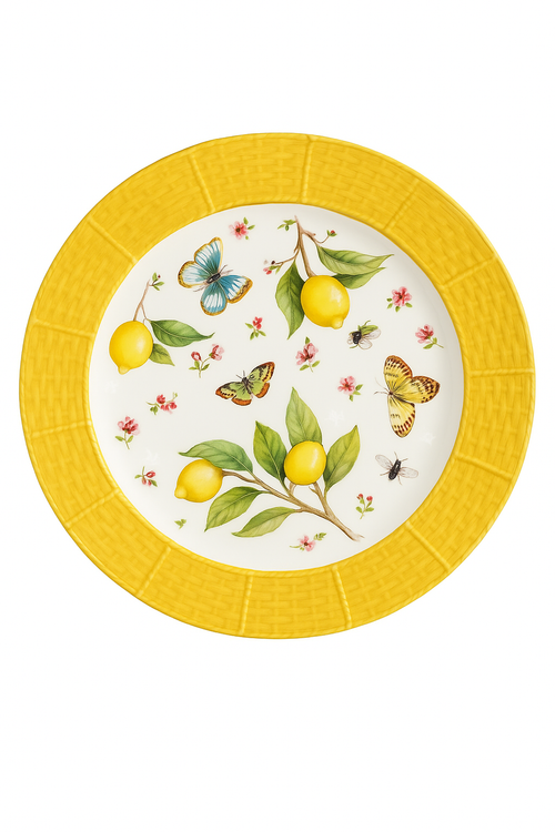 assiette en céramique motif citron style européen élégant - vue 2 sur 2