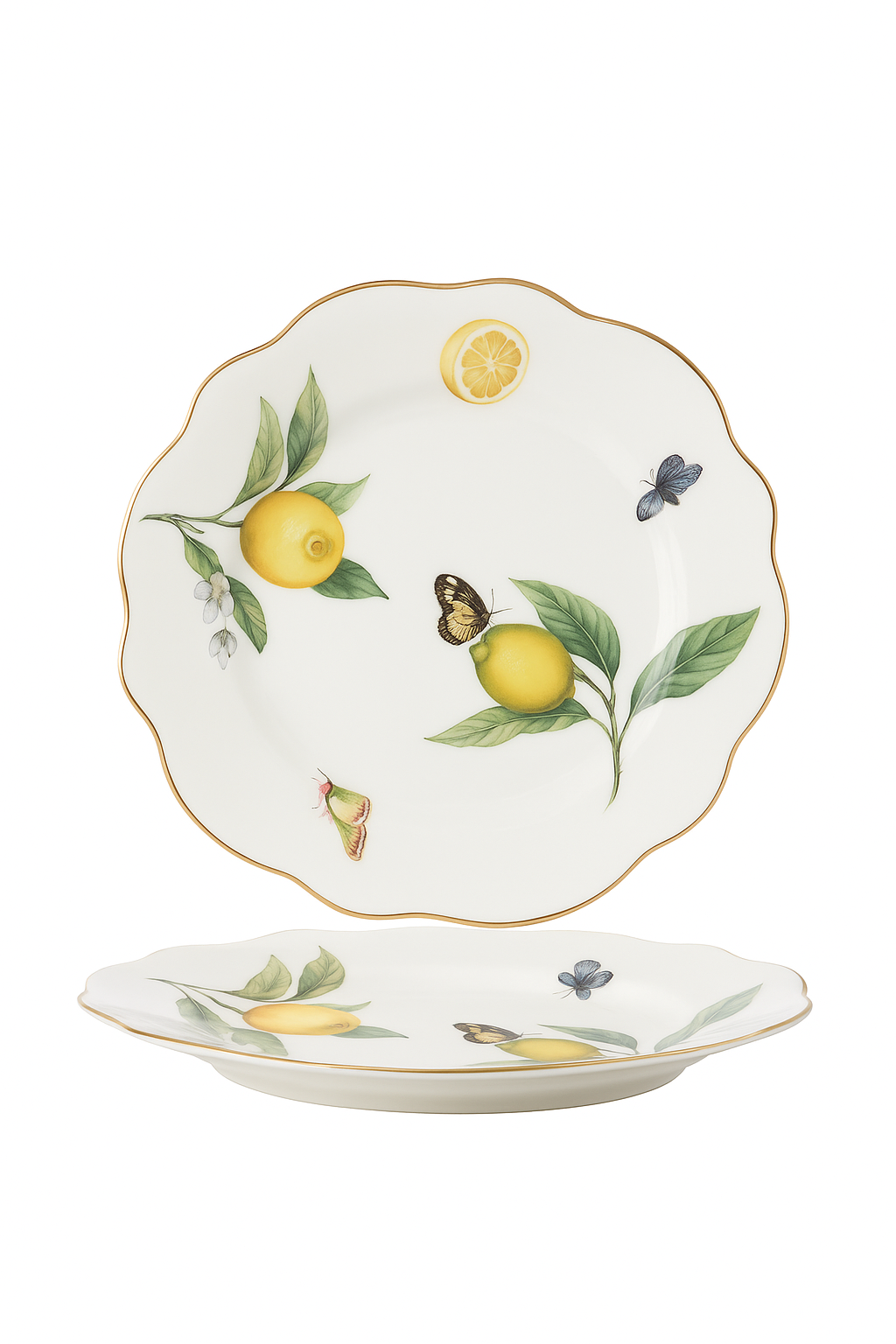 Assiette en céramique style européen motif citron - vue 2 sur 2