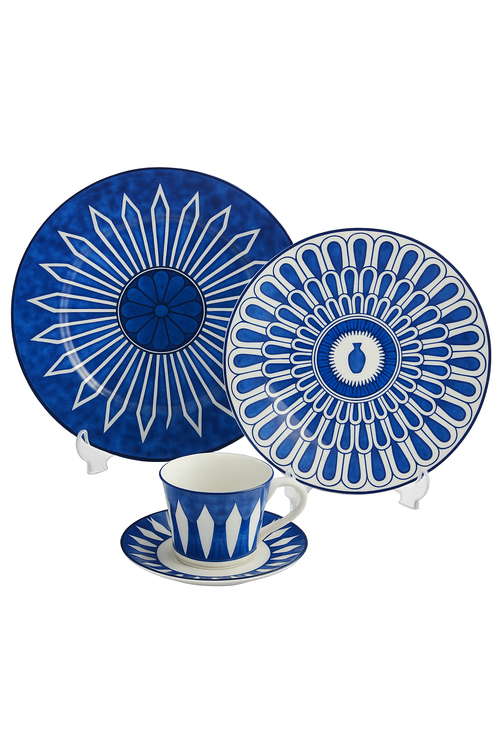 assiette europeenne luxueuse motif sceau pour teatime dimsum - vue 3 sur 2
