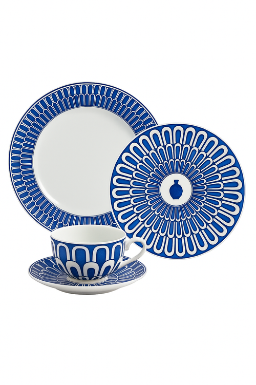 Assiette européenne motifs sceau décor thé dim sum - vue 3 sur 2