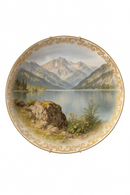 Assiette murale décorative céramique motif paysage élégant