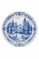 Assiette murale vintage céramique décor religieux crèche bijoux