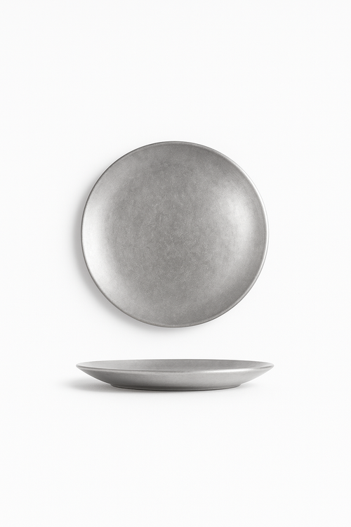 Assiette plate acier inoxydable style industriel camping