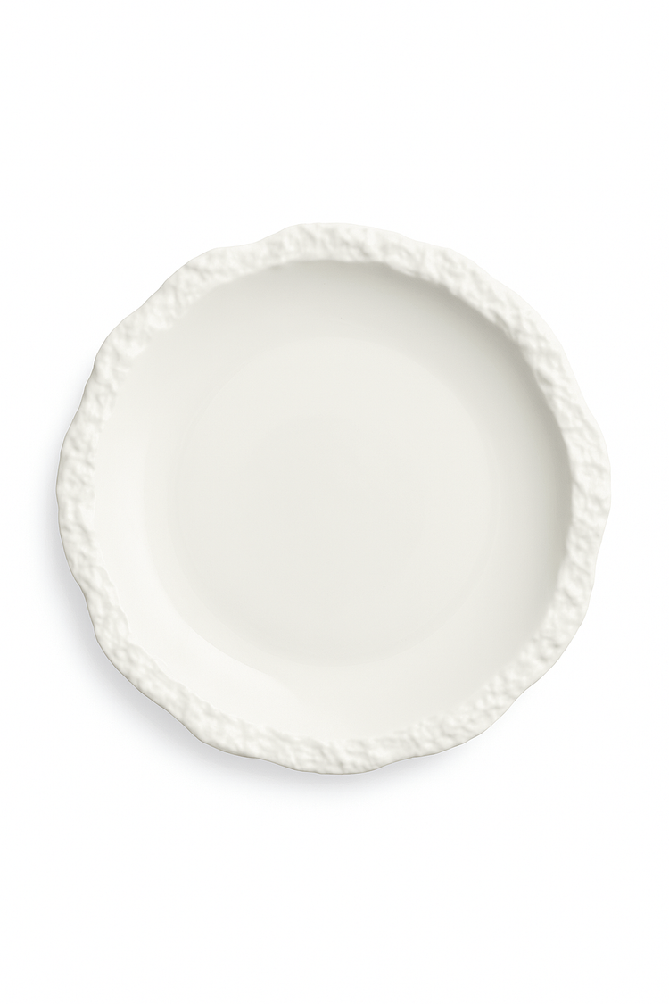 Assiette plate céramique forme irrégulière style moderne cuisine