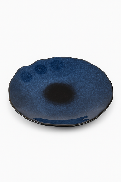 Assiette plate ceramique japonaise forme coquillage irreguliere
