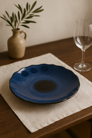 Assiette plate ceramique japonaise forme coquillage irreguliere