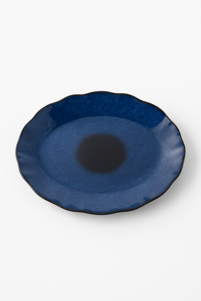 assiette plate céramique japonaise forme irrégulière style coquillage