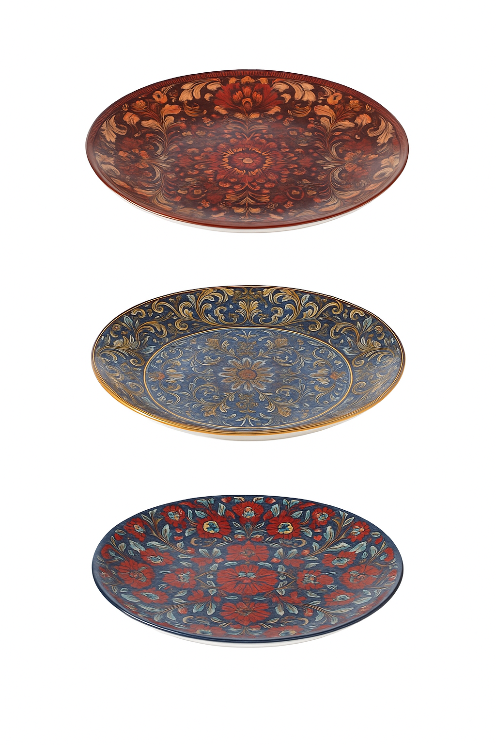Assiette plate ceramique style boheme motifs creatifs table - vue 2 sur 3