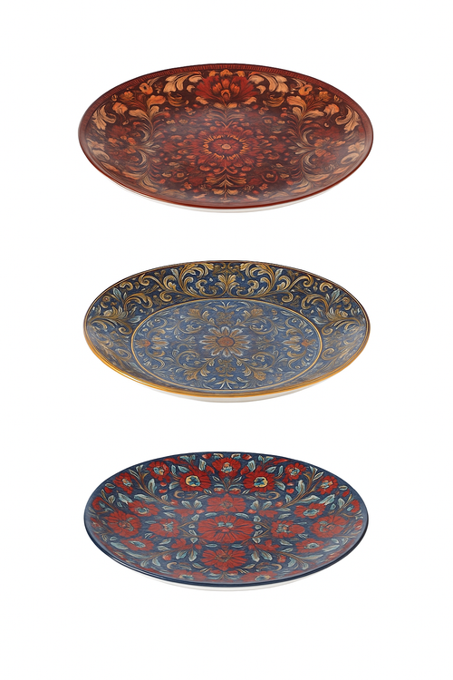 Assiette plate ceramique style boheme motifs creatifs table