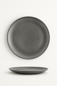 Assiette plate inox style industriel vintage camping western