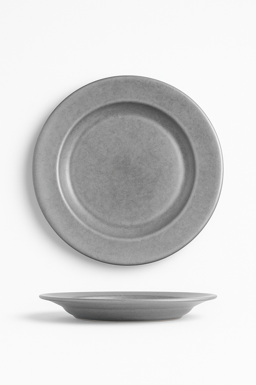 Assiette plate inox style industriel vintage pour camping