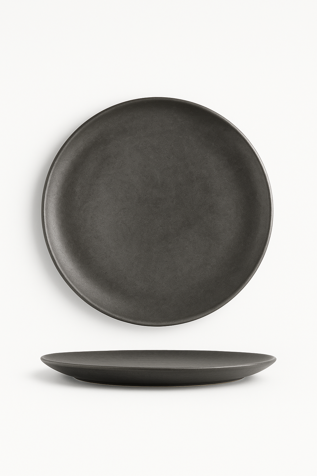Assiette plate vintage acier inox style industriel camping - vue 2 sur 3
