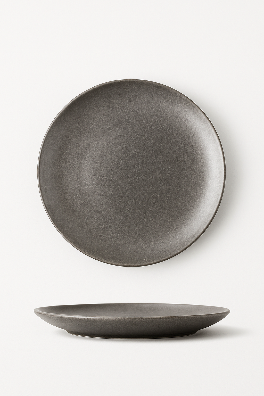 Assiette plate vintage acier inox style industriel camping - vue 2 sur 3
