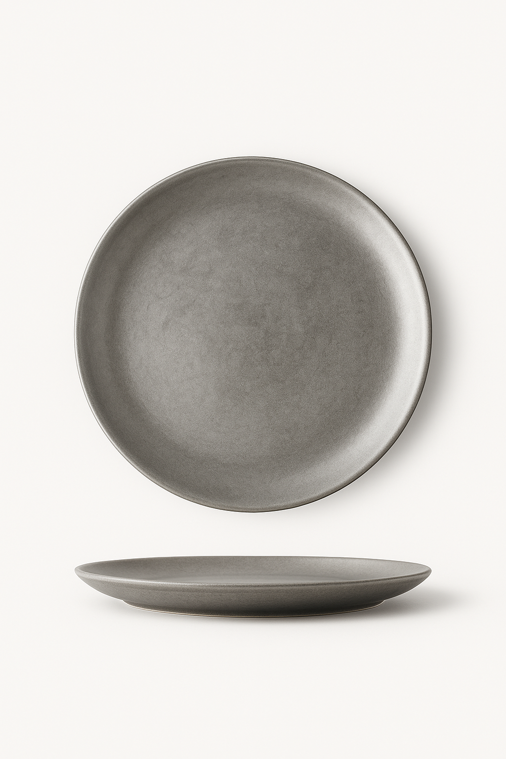 Assiette plate vintage acier inox style industriel camping - vue 2 sur 3