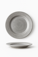 Assiette plate vintage acier inoxydable style industriel camping