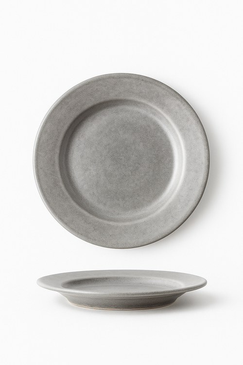 Assiette plate vintage acier inoxydable style industriel camping