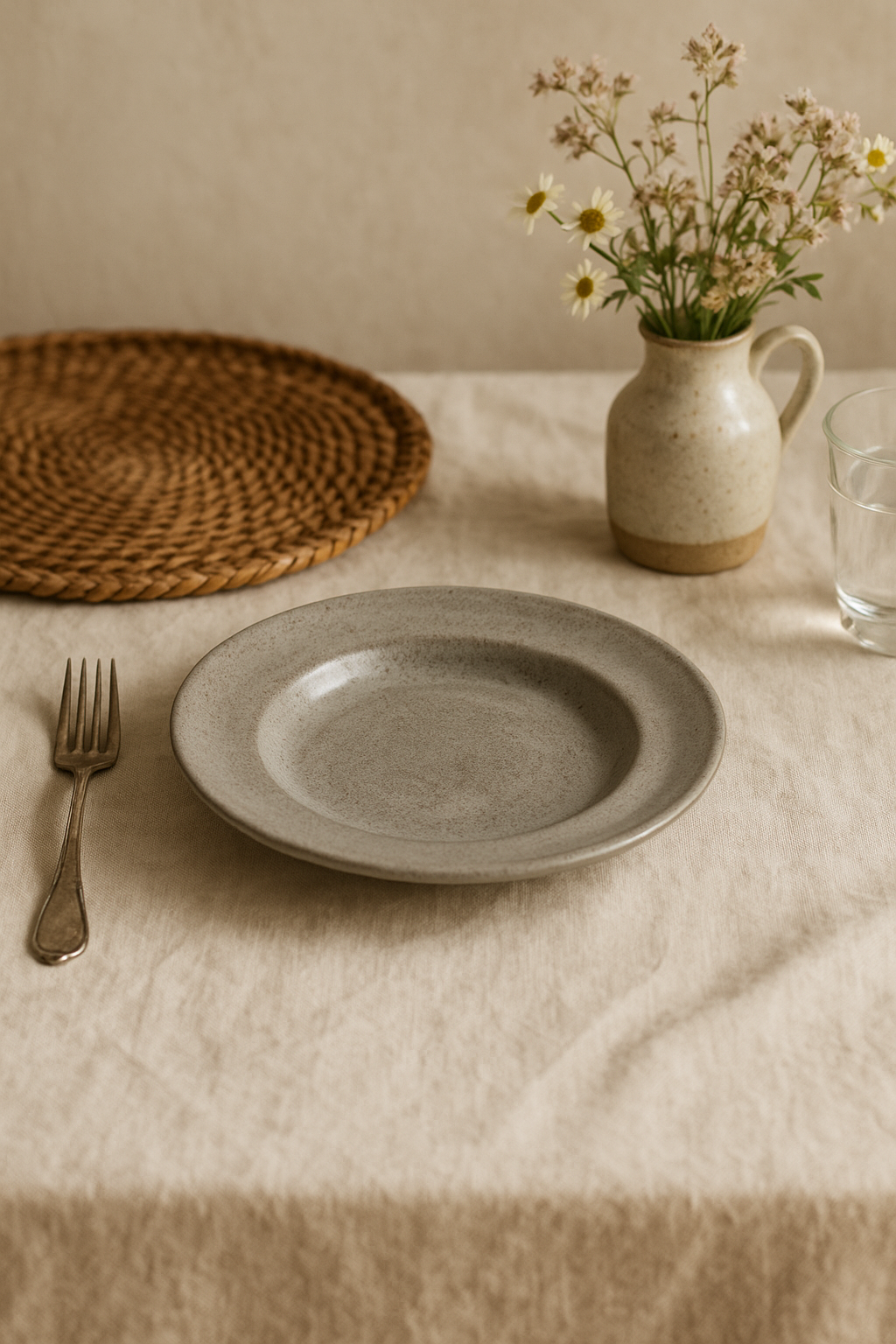 Assiette plate vintage acier inoxydable style industriel camping - vue 3 sur 3
