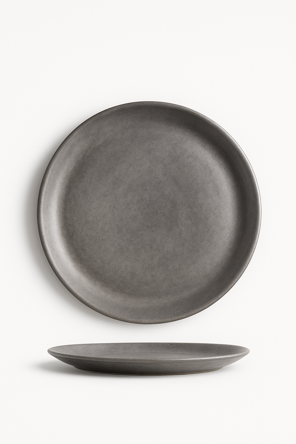 Assiette plate vintage acier inoxydable style industriel camping - vue 2 sur 3