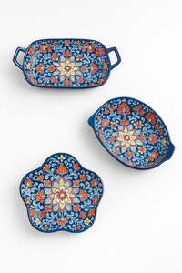 Assiette poisson ceramique style boheme double anse cuisine