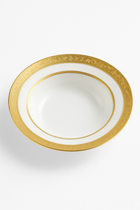 Assiette porcelaine style palais relief steak décor européen