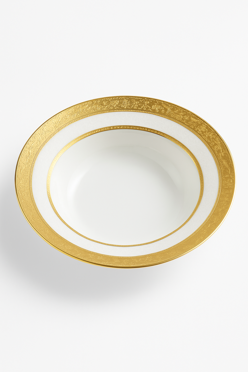 Assiette porcelaine style palais relief steak décor européen