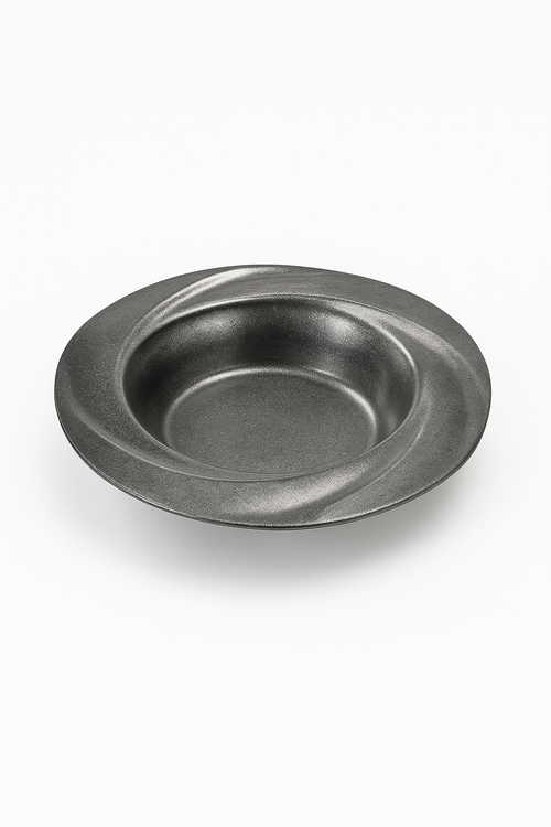 Assiette retro acier inoxydable style restaurant luxe