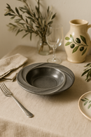 Assiette retro acier inoxydable style restaurant luxe