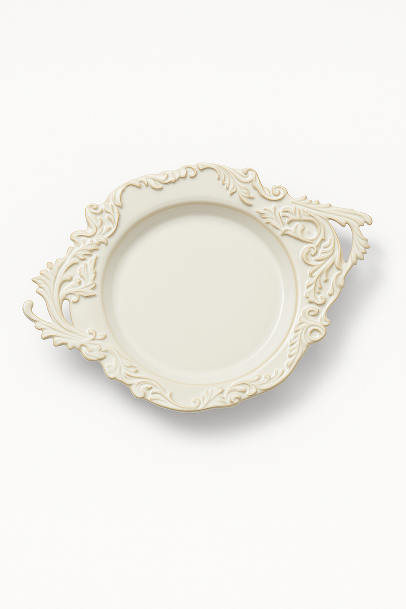 Assiette retro française ceramique pour pates dessert luxe