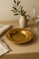 Assiette salade inox retro style restaurant dessert profond