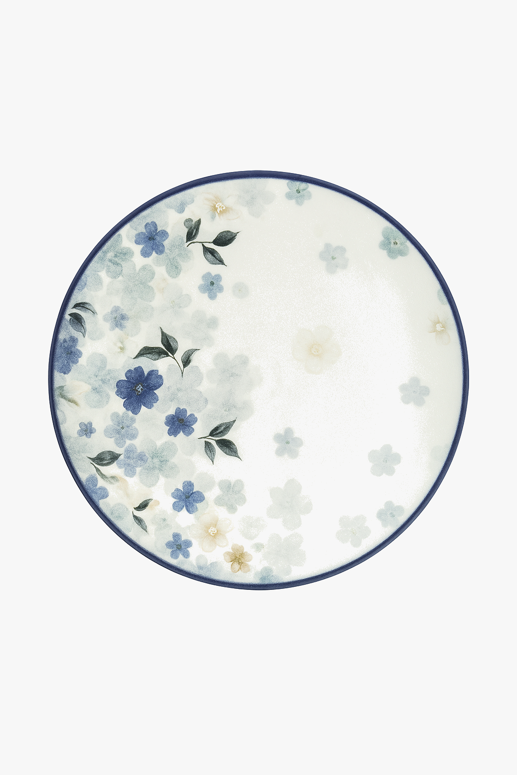 Glazed ceramic plates with Japanese floral design