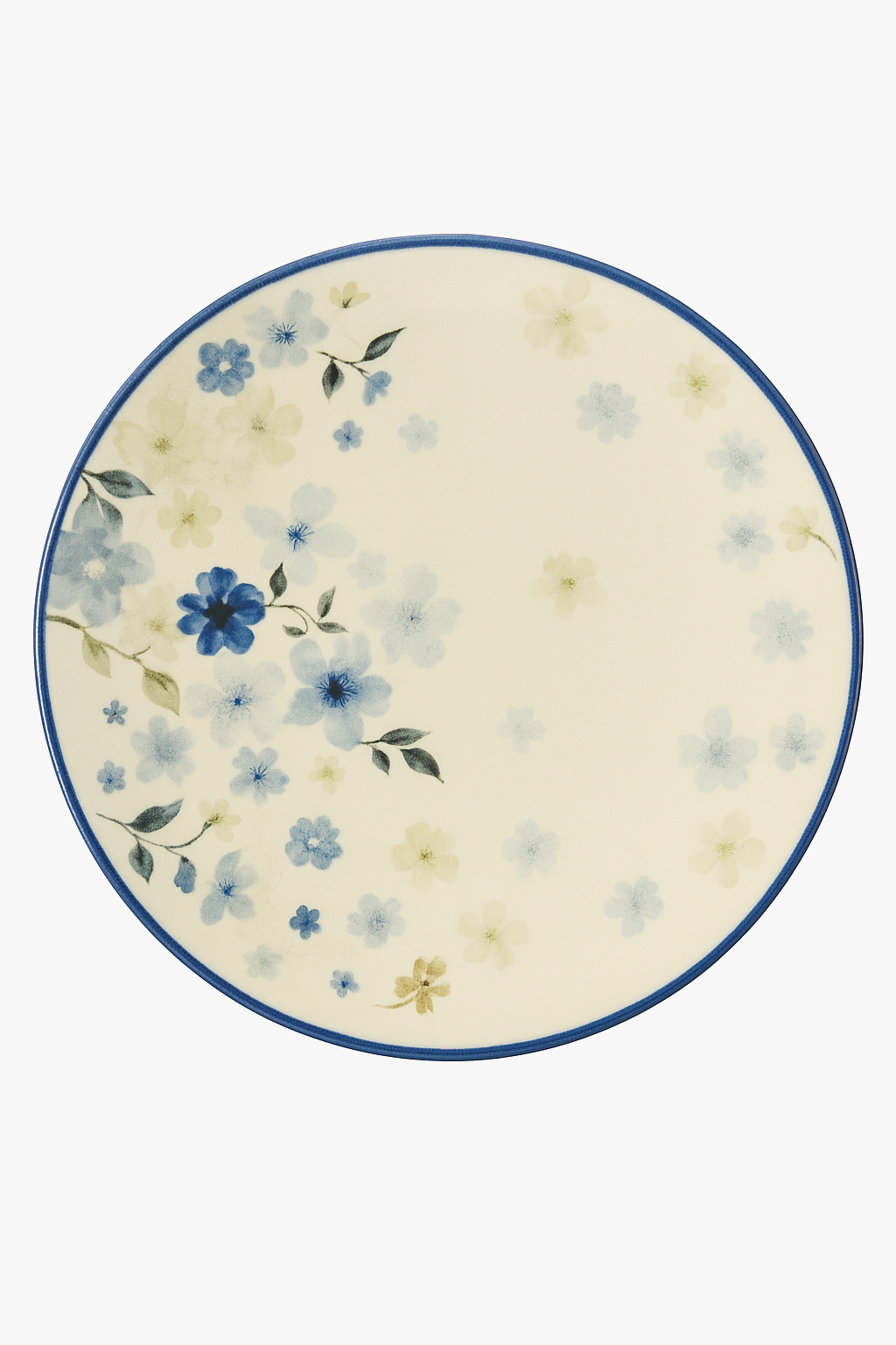 Glazed ceramic plates with Japanese floral style for kitchen