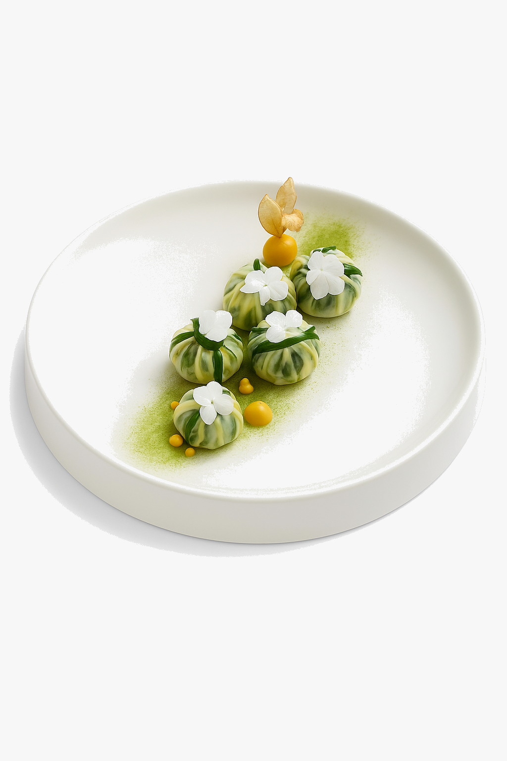 Assiettes céramique rondes style japonais pour repas