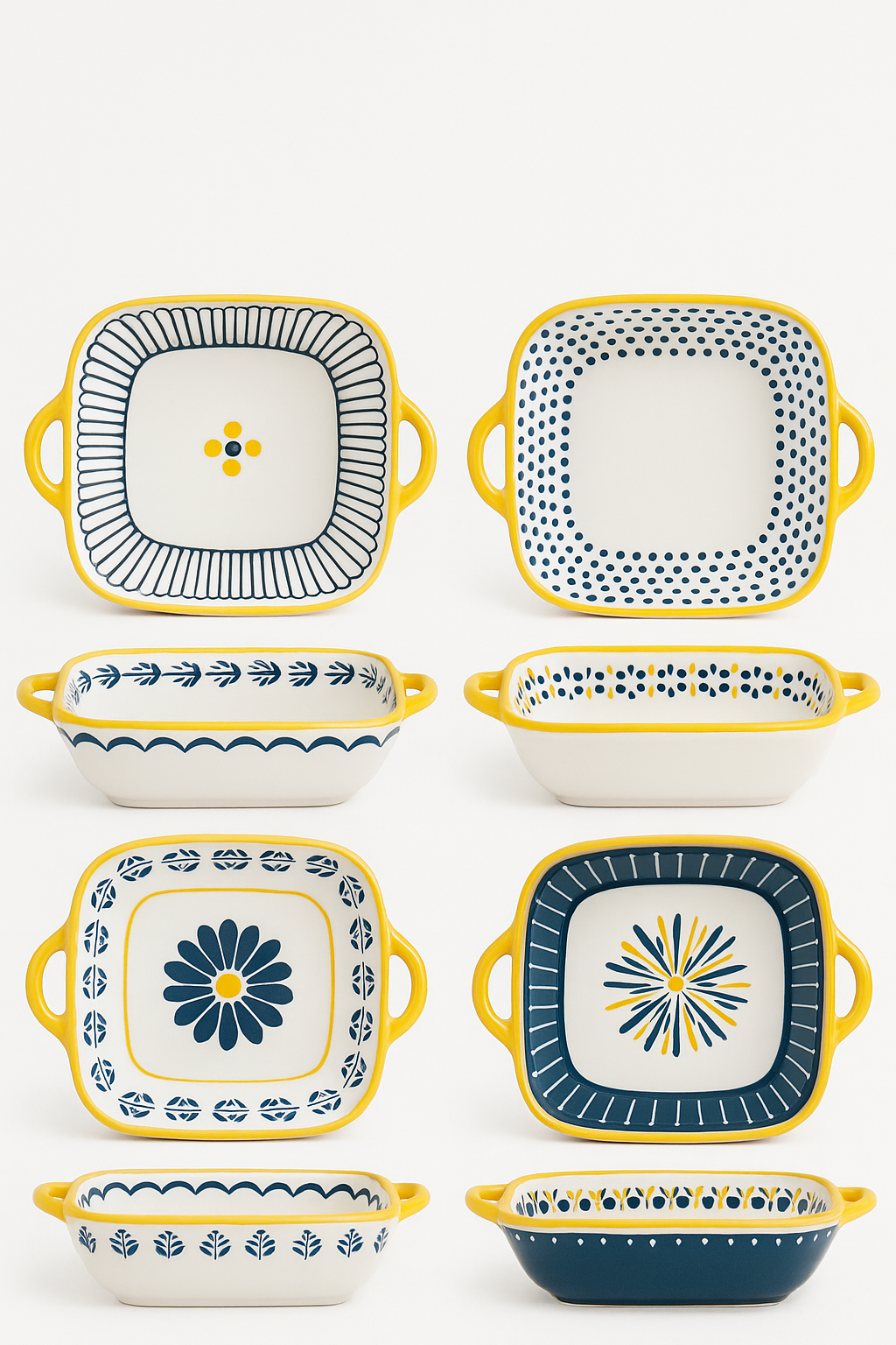 Assiettes céramique 20 cm japonais relief lot 4 - vue 2 sur 3