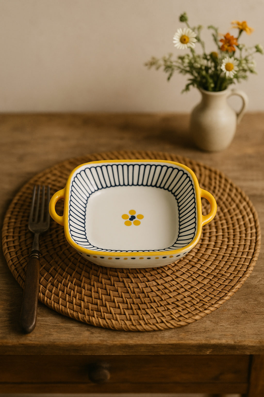 Assiettes céramique 20 cm style japonais relief x4 - vue 3 sur 3