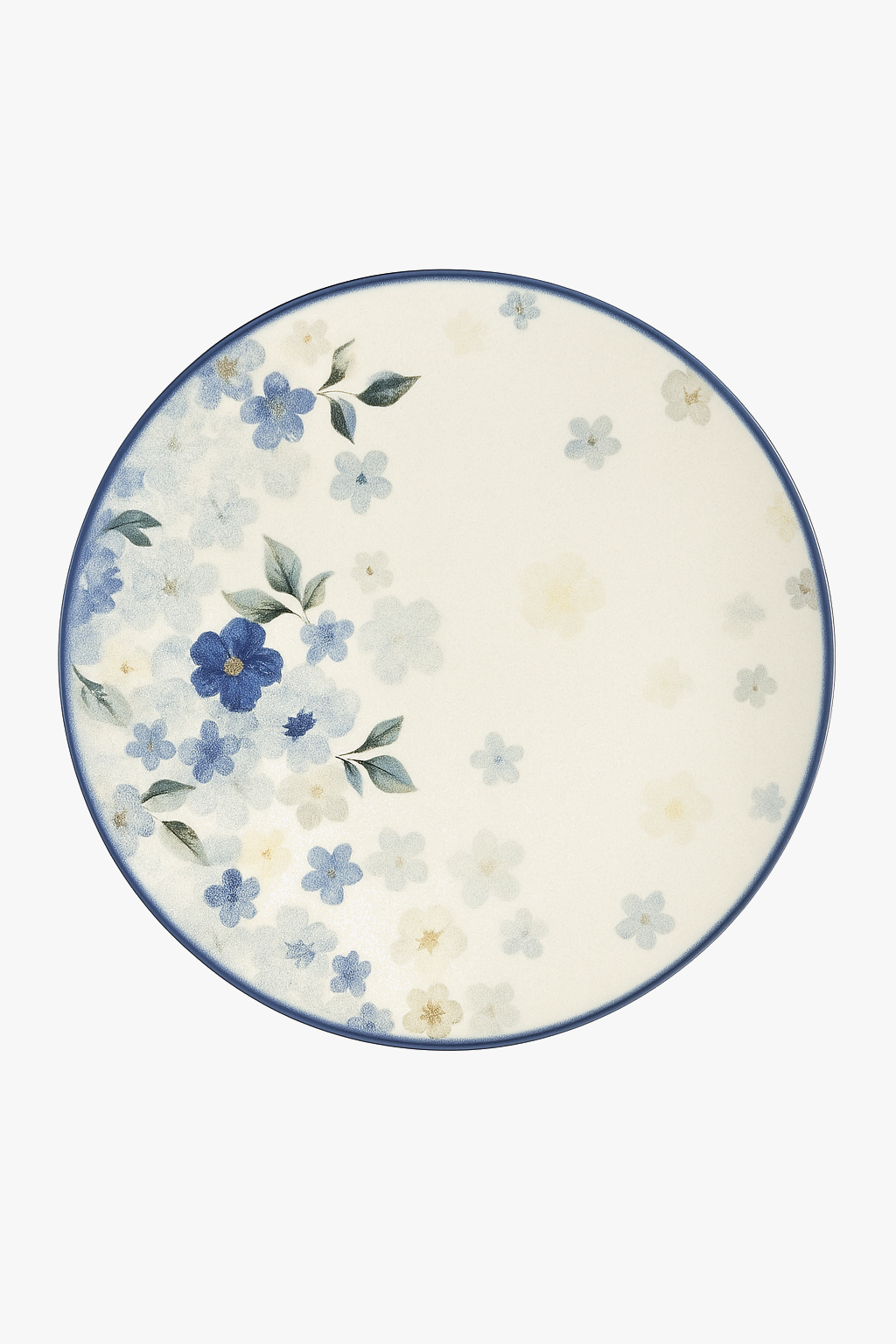 Everyday Japanese-style floral glazed ceramic plates