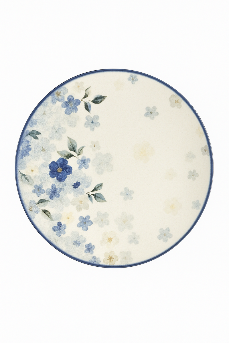 Assiettes ceramique emaillee motif floral style japon quotidien