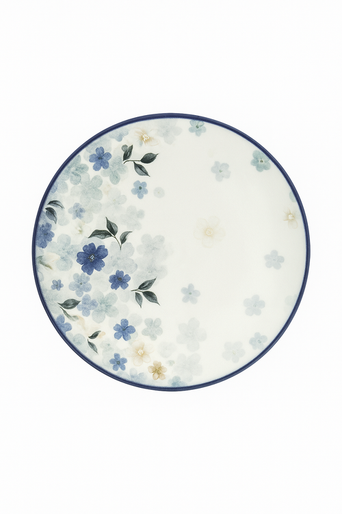 Assiettes céramique émaillée motif floral style japonais - vue 2 sur 2