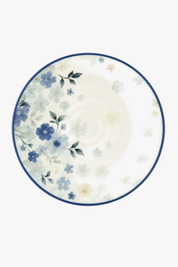 Glazed ceramic plates with Japanese floral design for everyday use