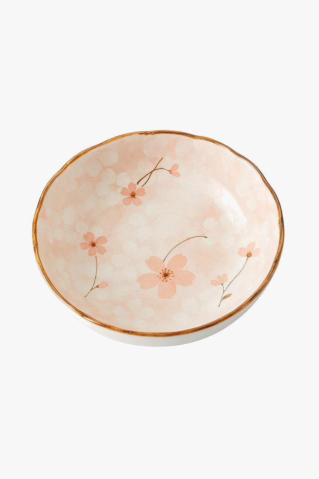 Assiettes creuses céramique japonais rétro motif floral 19cm