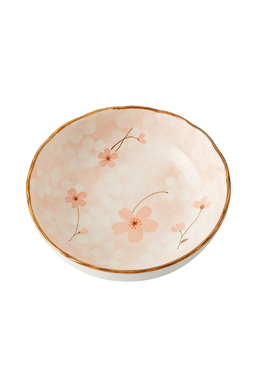 Assiettes creuses céramique japonais rétro motif floral 19cm