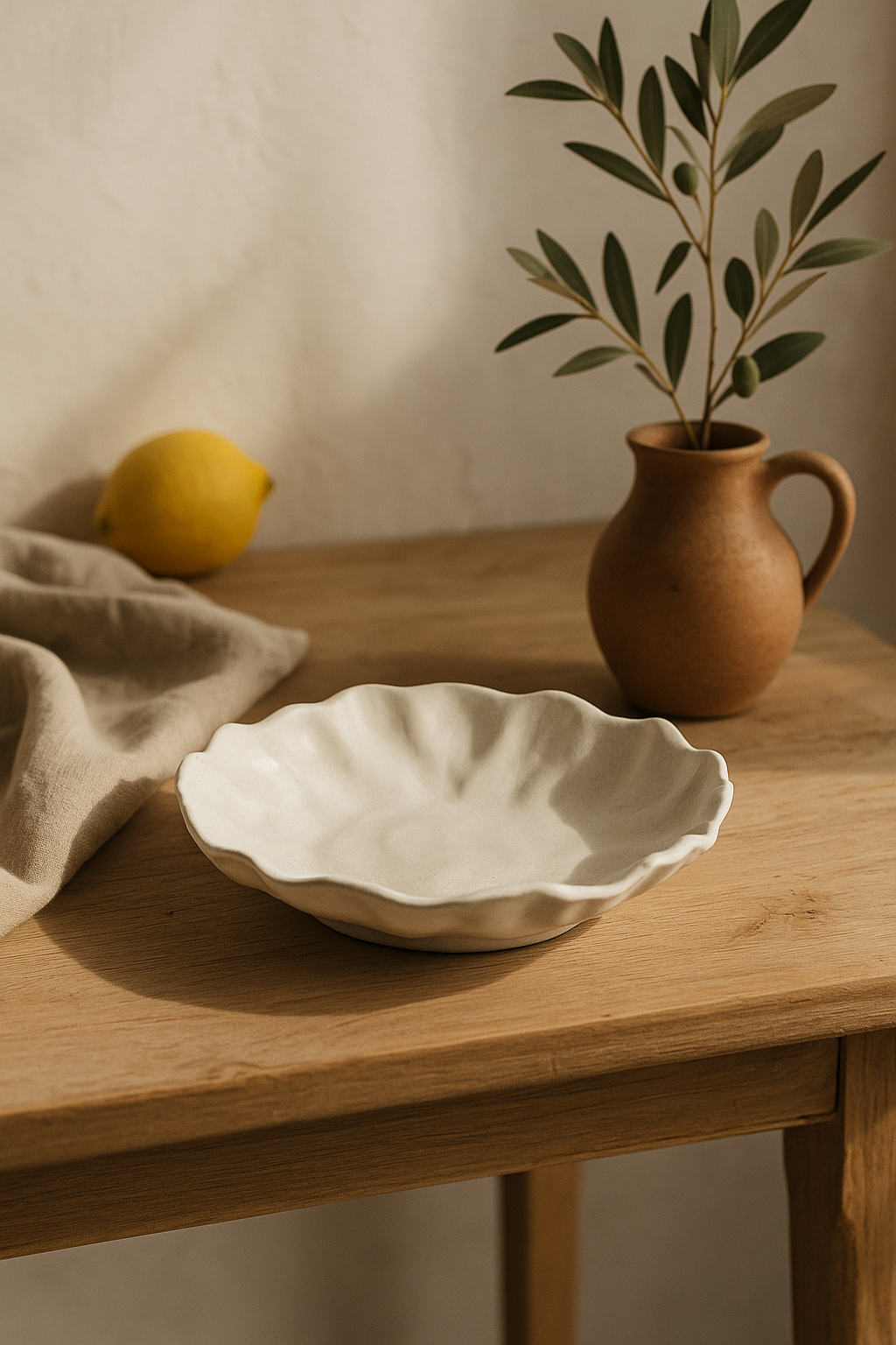 Assiettes creuses ceramique texture ridee style restaurant - vue 3 sur 3